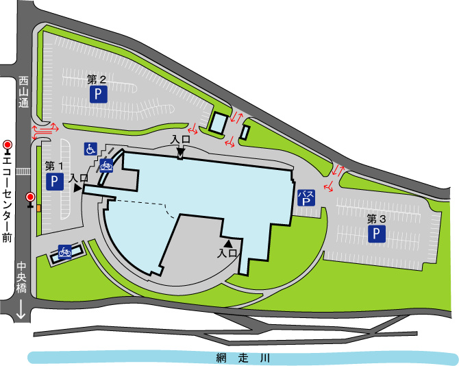 エコーセンターの敷地全体図