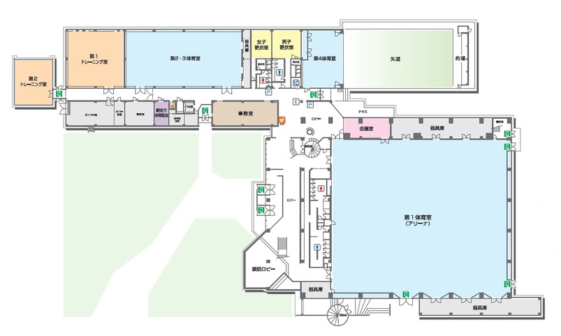 総合体育館内案内図の画像