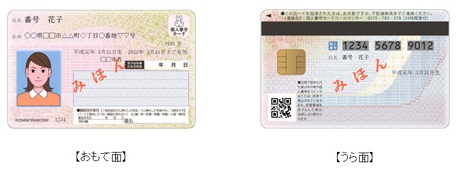 個人番号カード（マイナンバーカード）見本