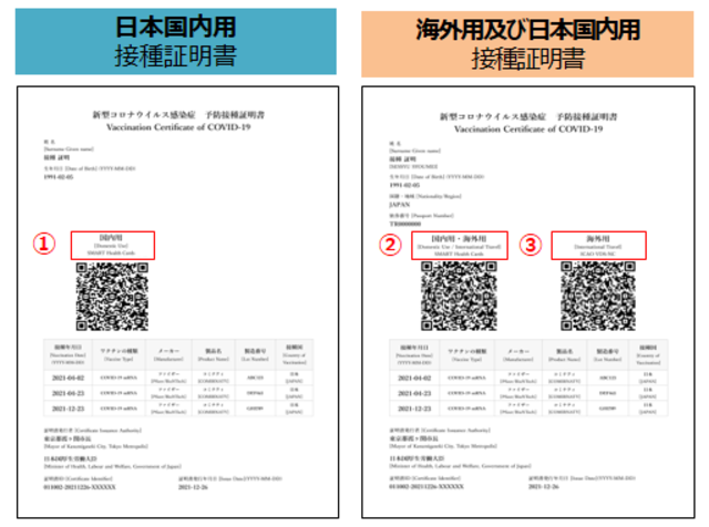 ワクチンパスポートの記載内容の画像