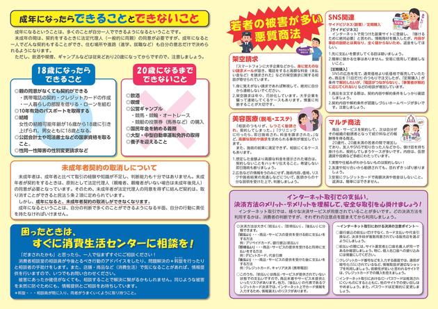 成年年齢の引き下げに伴う啓発チラシの画像2