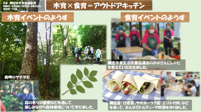 令和4年度木育推進事業 『木育×食育＝アウトドアキッチン』の画像
