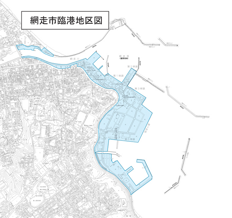 網走市臨港地区図の画像