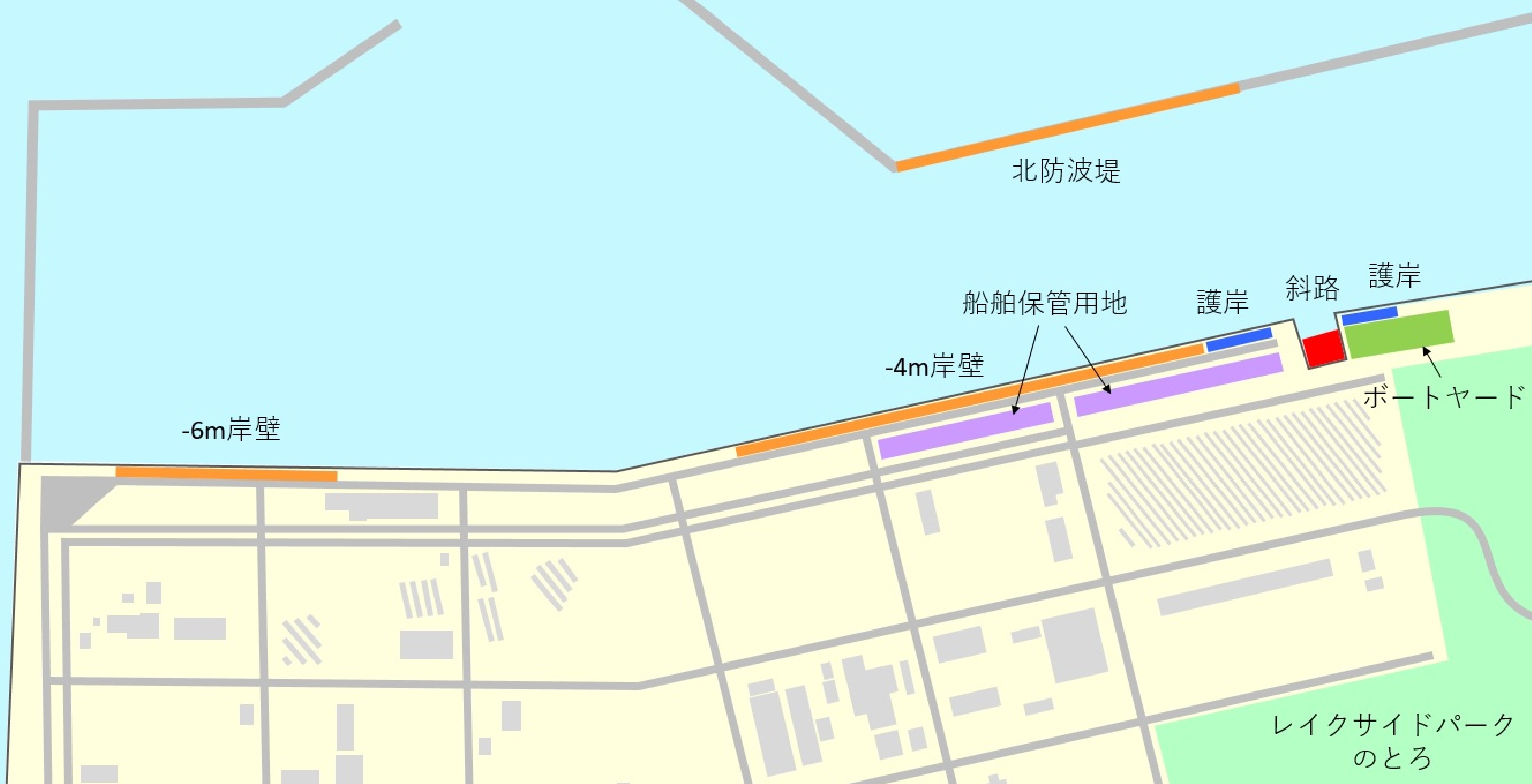二見ケ岡漁港施設図