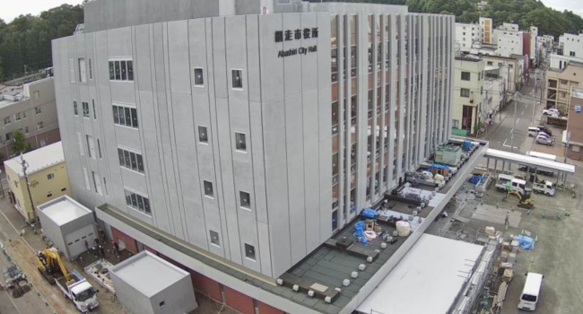 網走信用金庫本部の屋上に設置したカメラによる全景写真