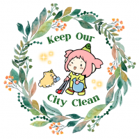 ごみ拾いするのごみちゃんのイラスト